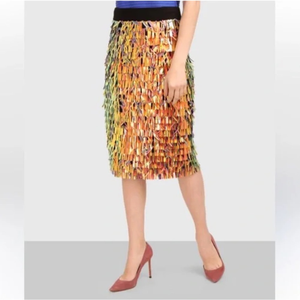 Milly Multicolor Matchstick Sequin Pencil Skirt Size 2 (estimated)